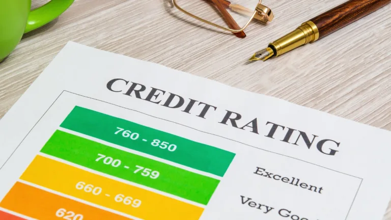 A paper with bad credit score and others credit rantings.