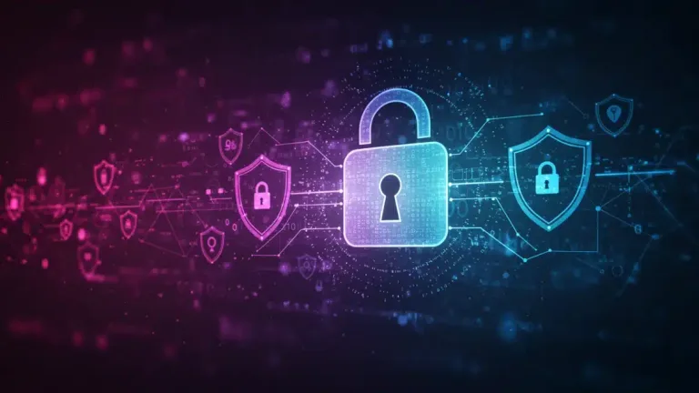 Digital padlock over shopping cart, symbolizing secure online shopping in 2026 with data protection measures.