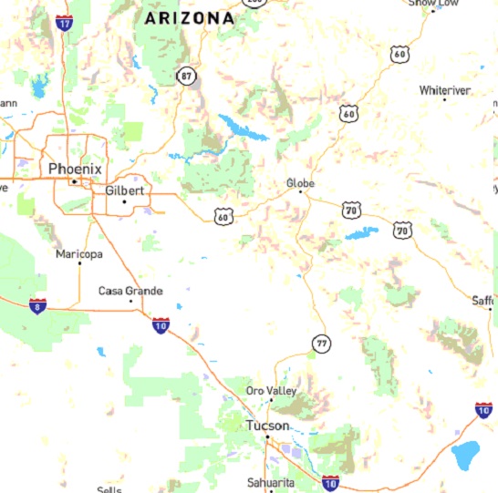 Tucson, Arizona vs Mesa, Arizona Population and Size Compared
