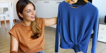 woman getting clothing from shein.