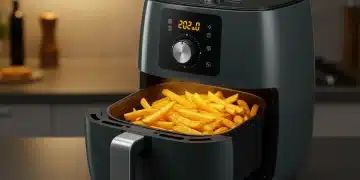 Modern 2026 air fryer model cooking food efficiently