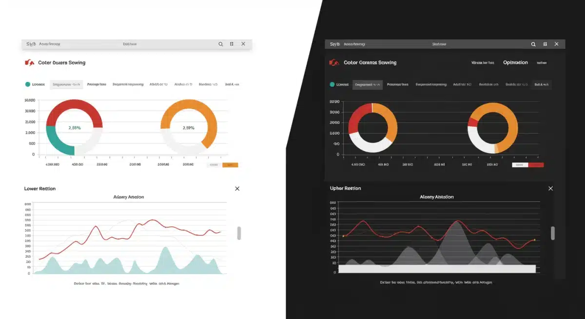 A/B testing results comparing two website variants for conversion improvement