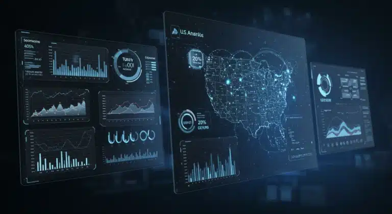 AI dashboard optimizing ad spend for 20% ROI in US digital market
