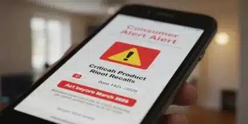 Smartphone displaying a critical product recall alert with a warning symbol.