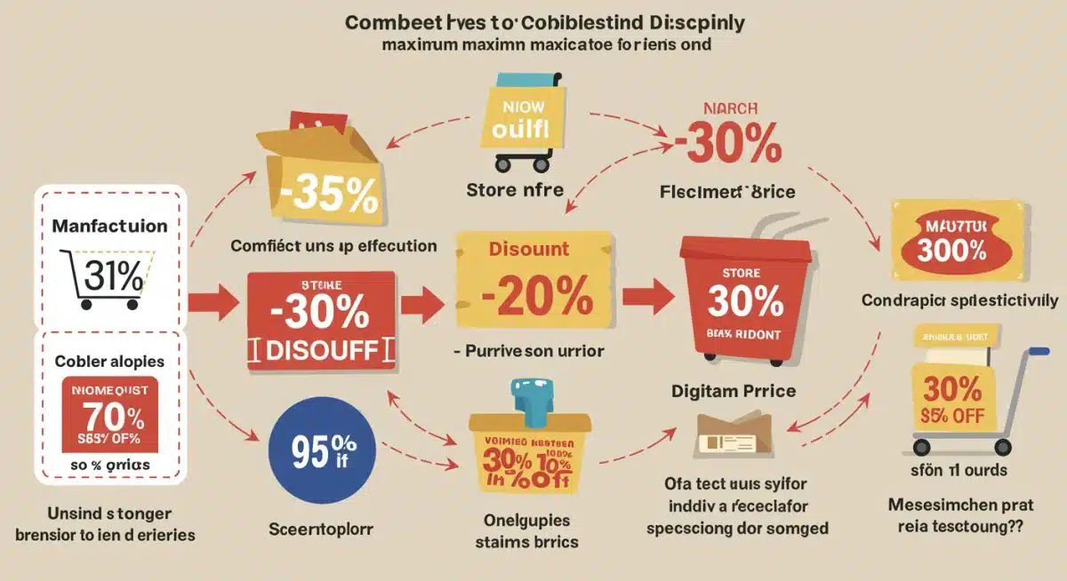 Infographic explaining various coupon types and their combination for maximum savings.