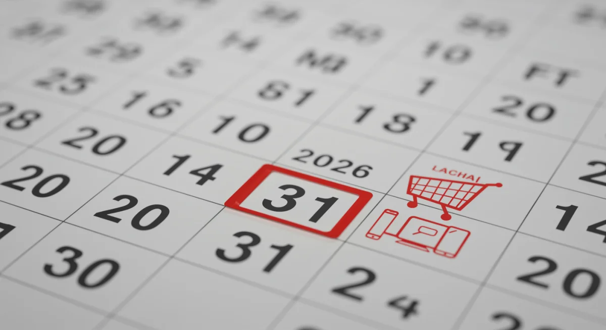 Calendar marking January 31, 2026, with tech product icons, indicating a deal deadline