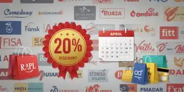 Illustration of exclusive member deals with 20% discount at major retailers until April 2026, highlighting savings.