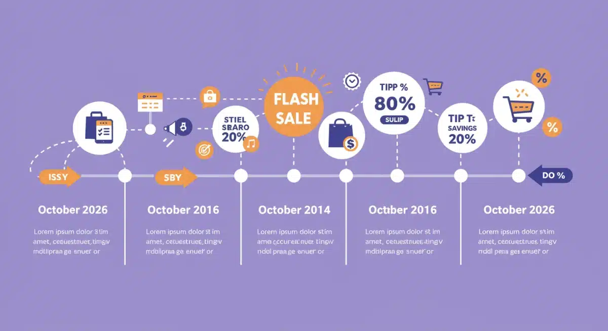 Infographic showing flash sale timeline and savings tips through October 2026
