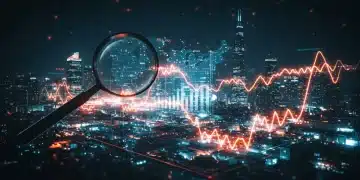 Futuristic digital cityscape representing U.S. digital market trends analysis for competitive intelligence