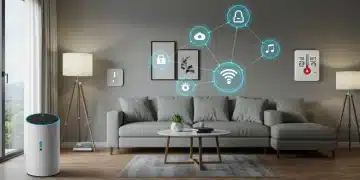Integrated smart home devices in a modern living room