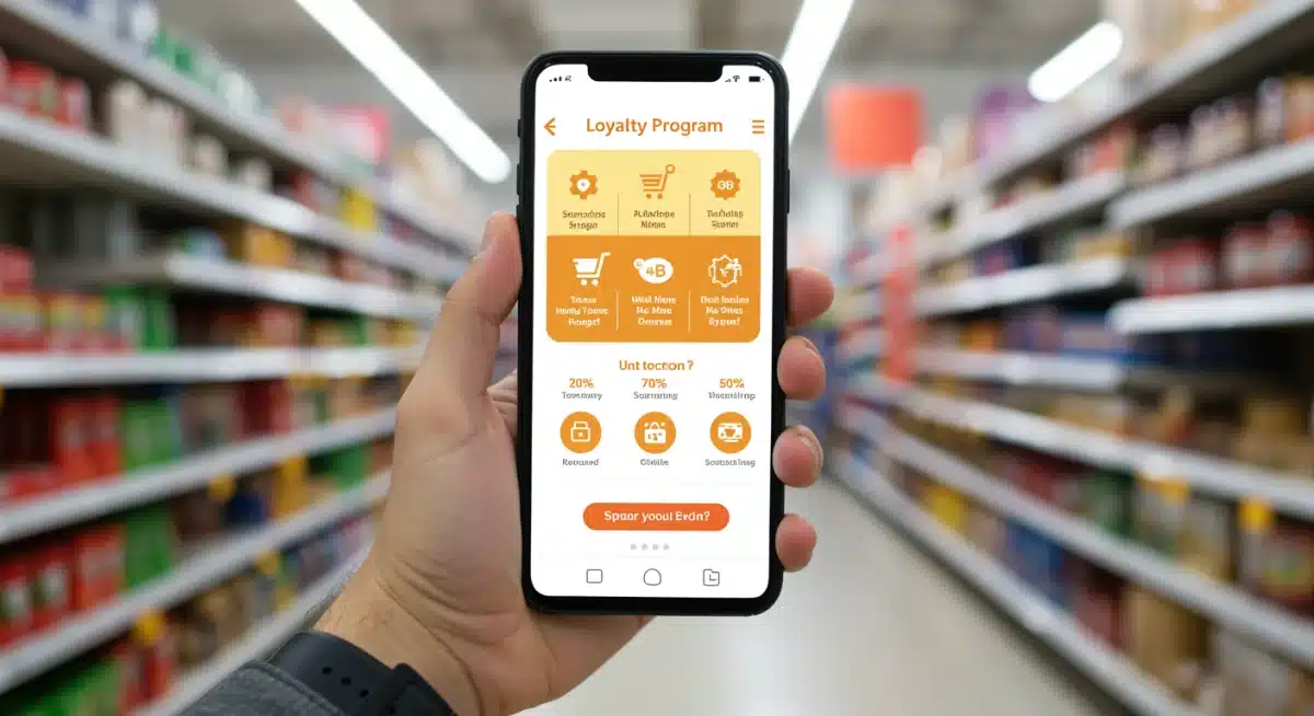 Smartphone displaying loyalty app with double points offer
