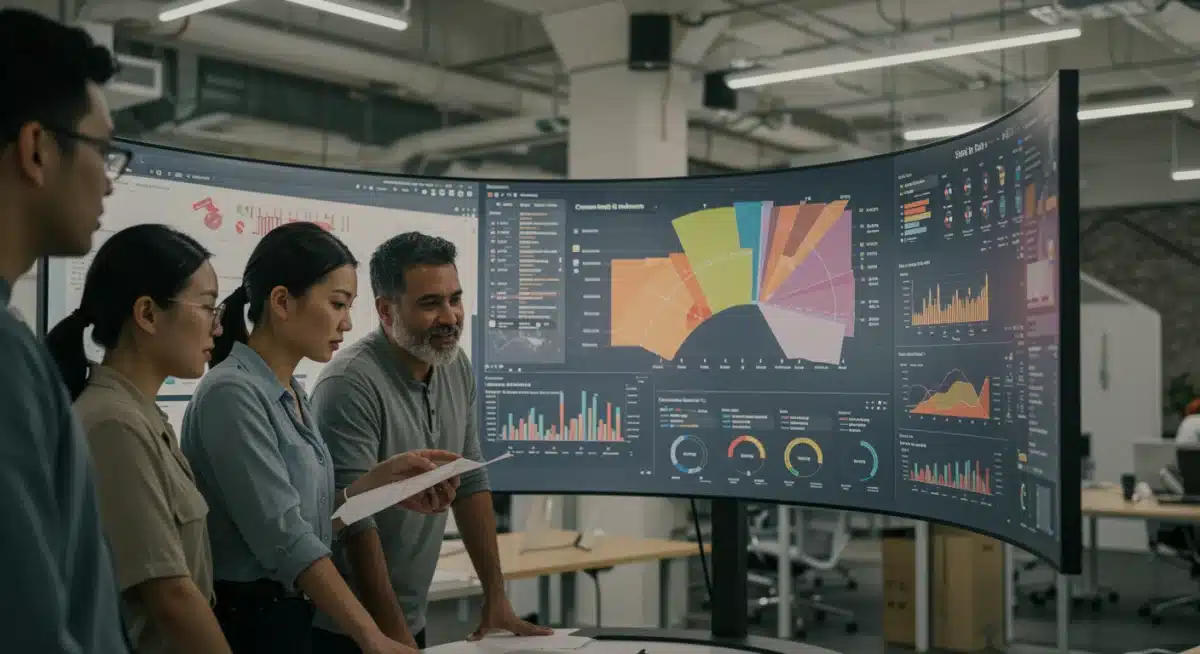 Marketing team analyzing segmented customer data and campaign performance