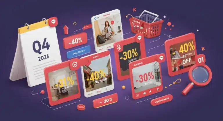 Digital screen showing price drop alerts for popular products in Q4 2026