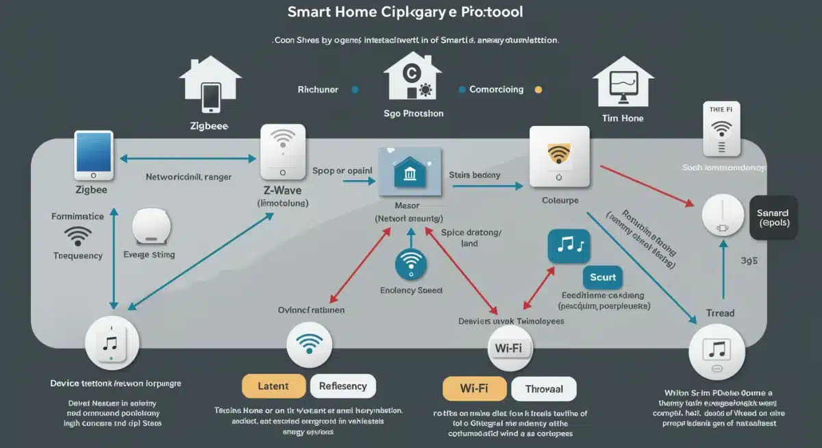 Smart home communication protocols and ecosystems diagram