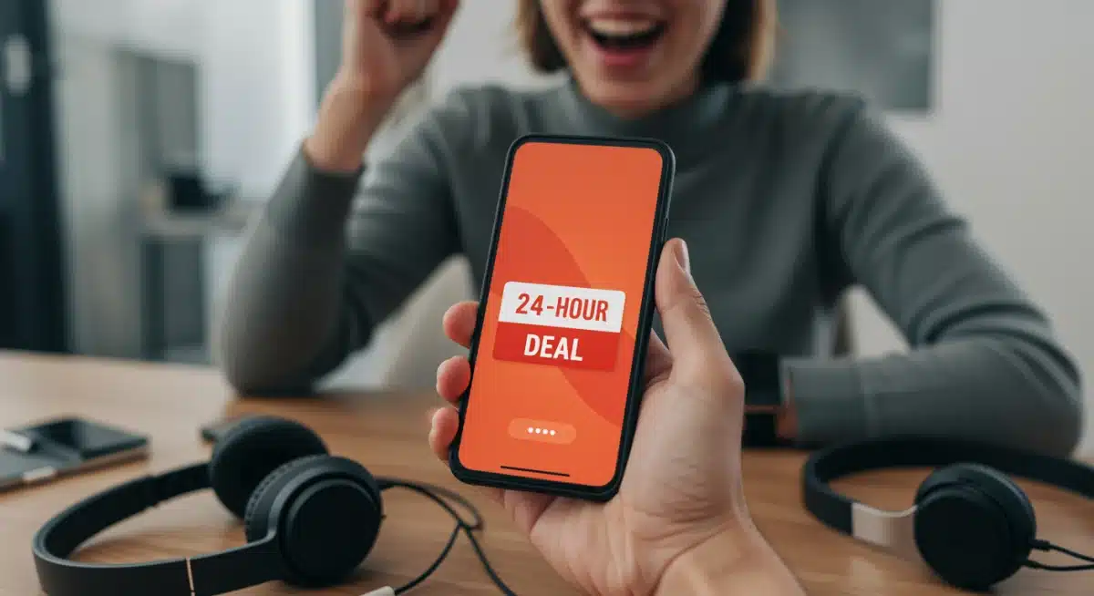 Shopper excited about a 24-hour tech deal in August 2026